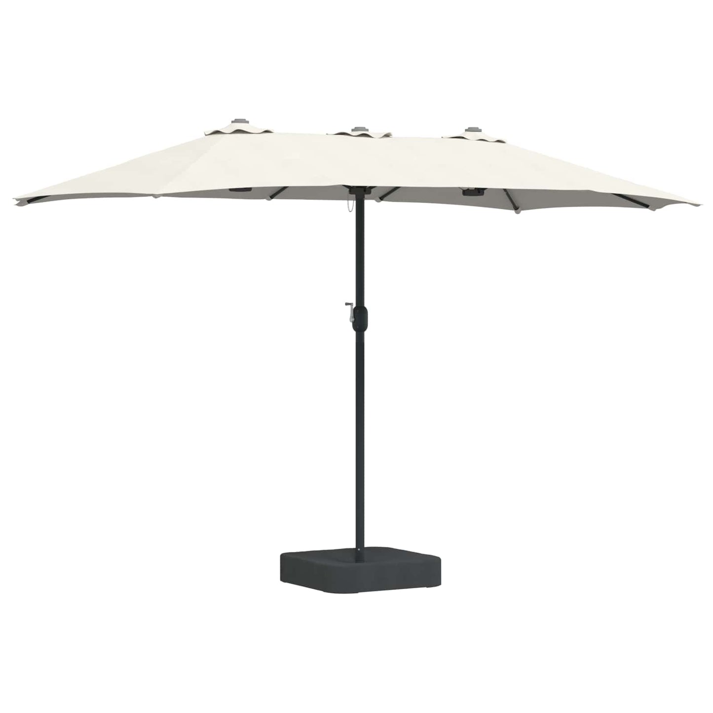 Ombrellone da giardino Vidaxxl sabbia e antracite 385 x 209 x 244 cm in poliestere