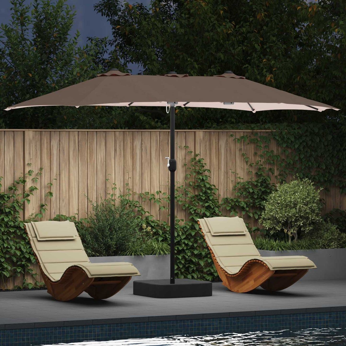 Ombrellone da giardino Vidaxx tortora 385 x 209 x 244 cm in poliestere