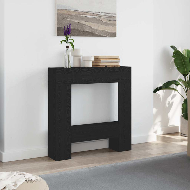 Marco de chimenea Vidaxx aglomerado roble negro 81x18x82 cm