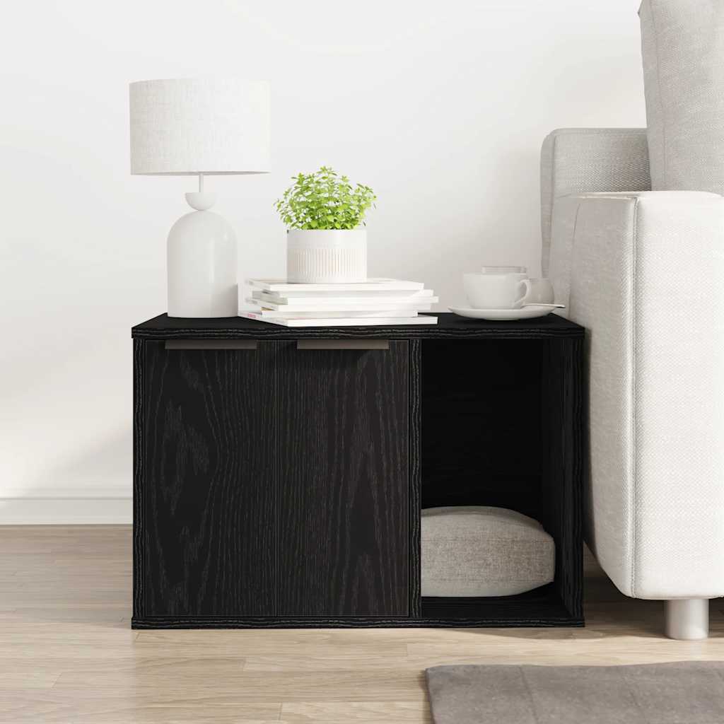 Recinzione per lettiera per gatti VidaXL in rovere nero 60x40x40 cm in legno composito