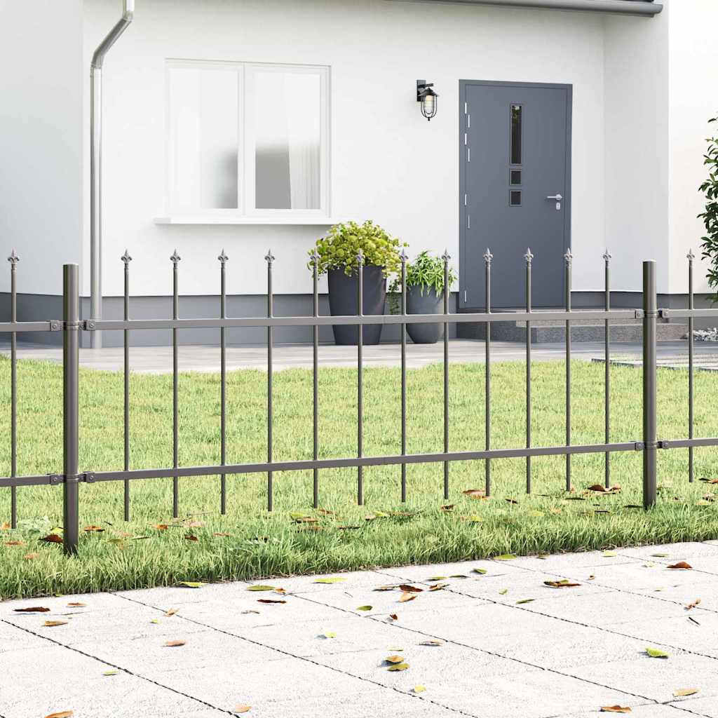 Recinzione da giardino Vidaxl 2 pezzi grigia 3,4 x 0,6 m in acciaio verniciato a polvere