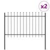 Vidaxl tuinhek 2 pcs grijs 3,4 x 1,2 m poedercoating staal