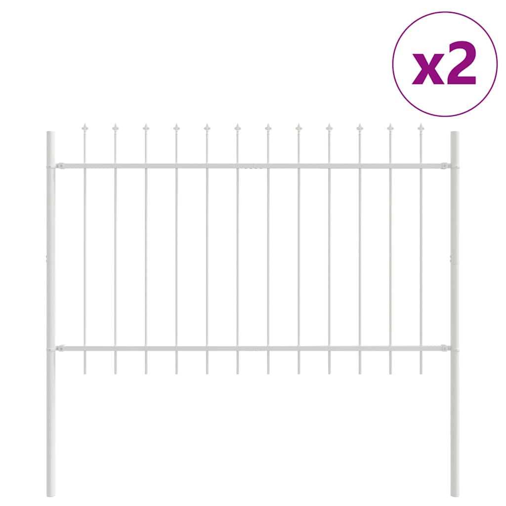 Recinzione da giardino Vidaxl 2 pezzi bianca 3,4 x 1 m in acciaio verniciato a polvere