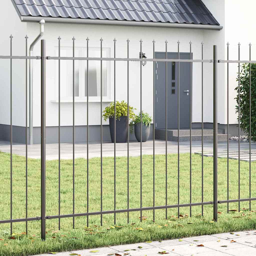 Vidaxl tuinhek 3 pcs grijs 5,1 x 1,5 m poedercoating staal