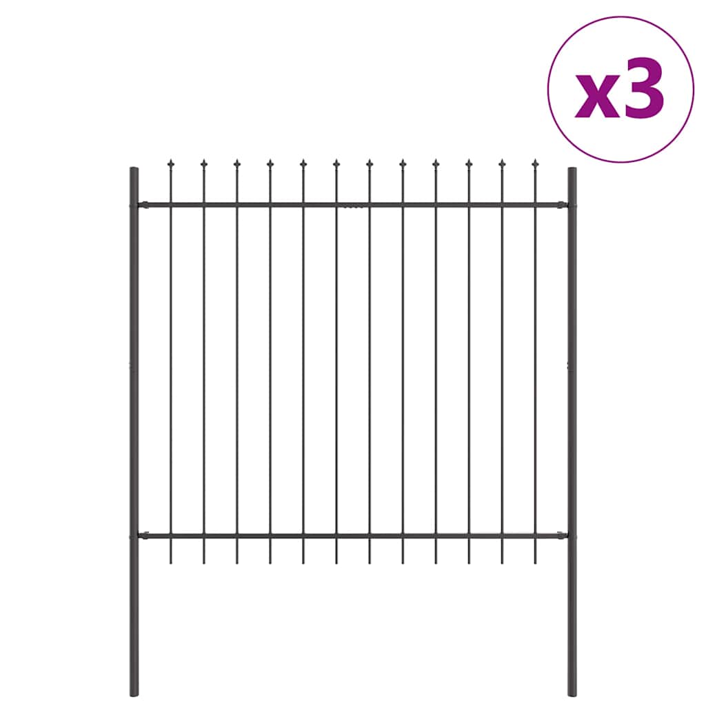 Vidaxl tuinhek 3 pcs grijs 5,1 x 1,5 m poedercoating staal
