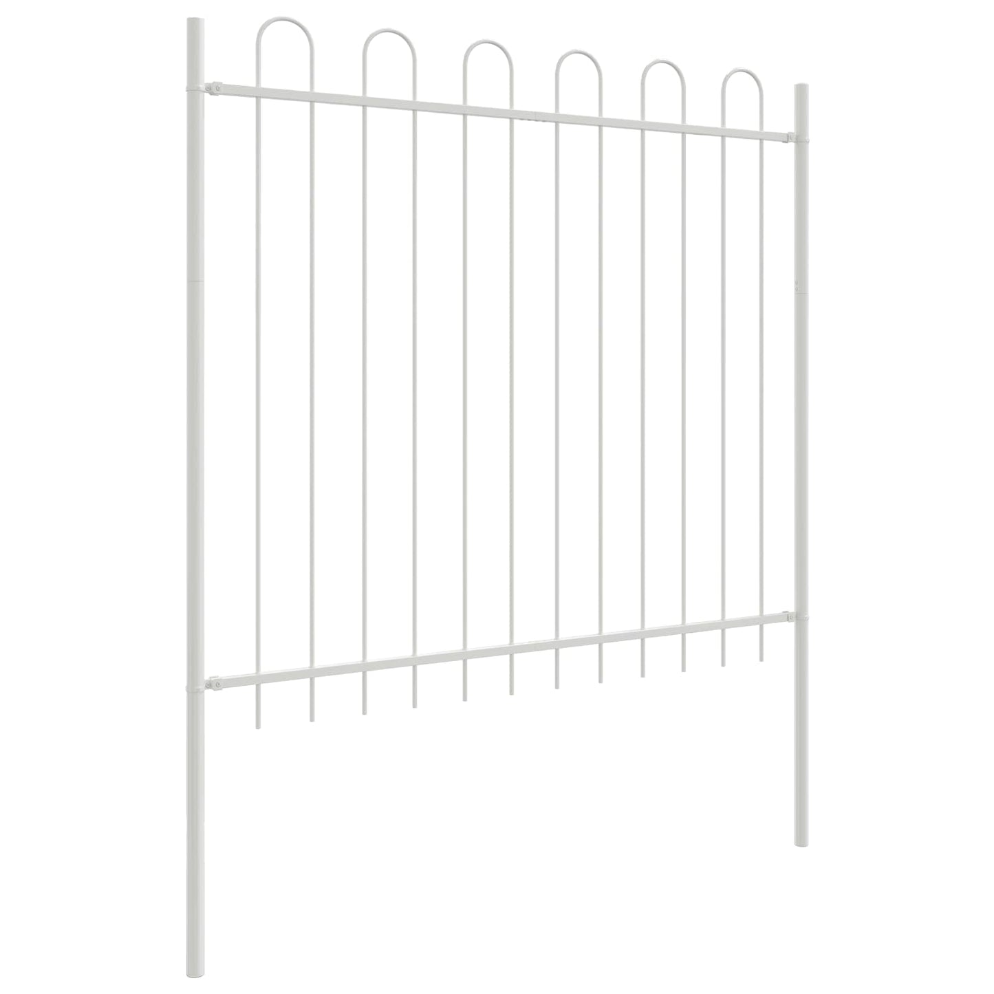 Recinzione da giardino Vidaxl 3 pezzi bianca 5,1 x 1 m in acciaio verniciato a polvere