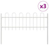 Recinzione da giardino Vidaxl 3 pezzi bianca 5,1 x 0,6 m in acciaio verniciato a polvere