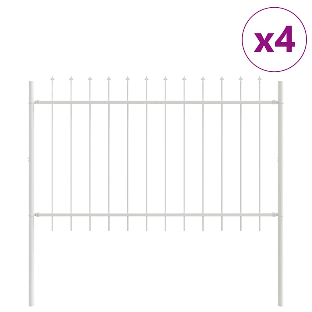 Recinzione da giardino Vidaxl 4 pezzi bianca 6,8 x 0,8 m in acciaio verniciato a polvere