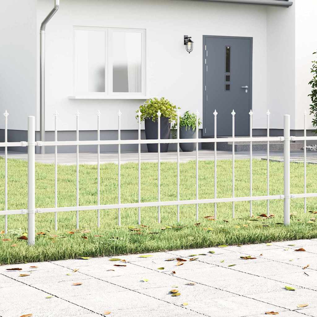 Recinzione da giardino Vidaxl 5 pz bianco 8,5 x 0,6 m in acciaio verniciato a polvere