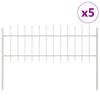 Recinzione da giardino Vidaxl 5 pz bianco 8,5 x 0,6 m in acciaio verniciato a polvere
