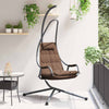 Vidaxl hangende ei-stoel koffiebruin 94 x 107 x 196,5 cm staal