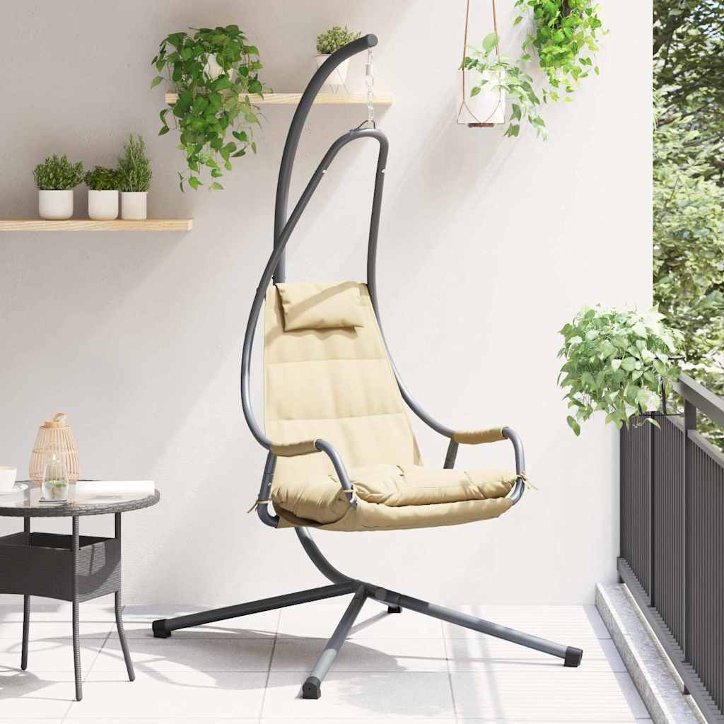 Vidaxx sedia a uovo sospesa beige 94 x 107 x 196,5 cm in acciaio