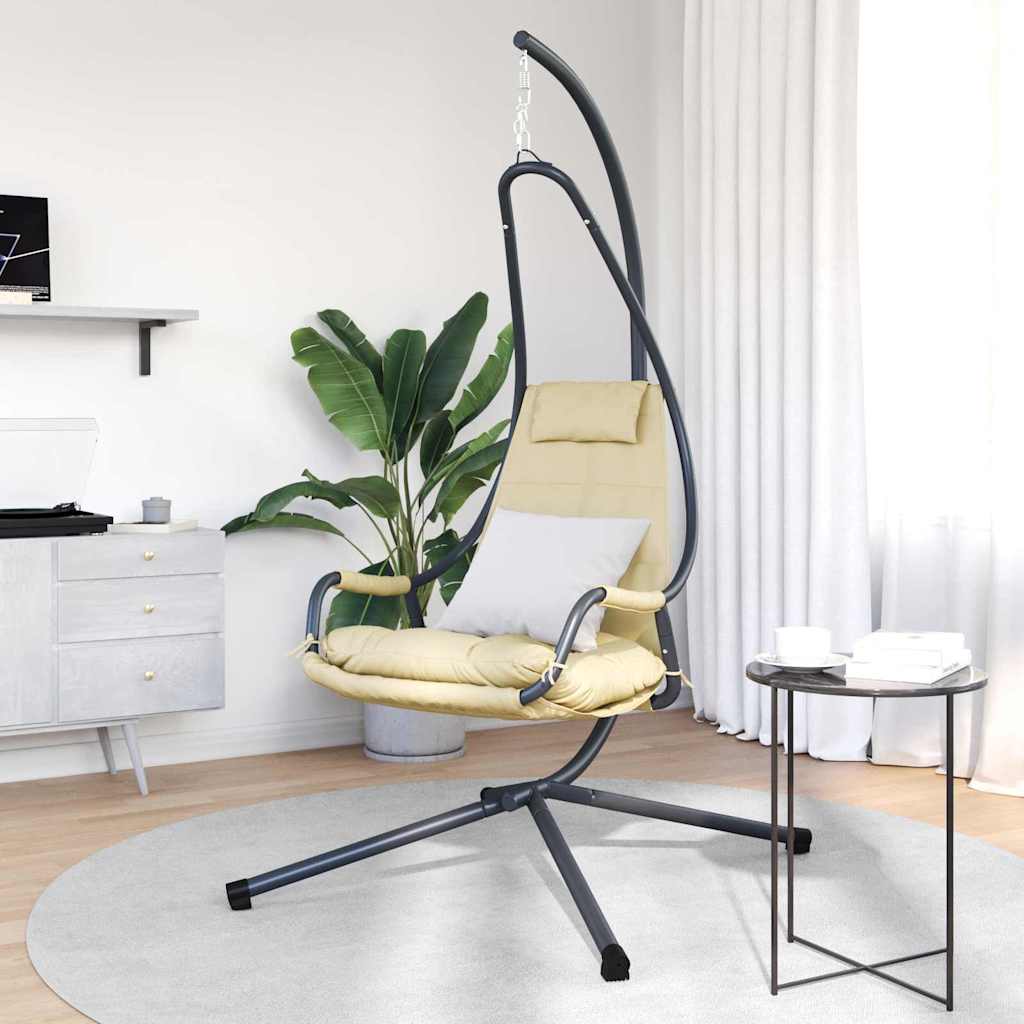 Vidaxx sedia a uovo sospesa beige 94 x 107 x 196,5 cm in acciaio