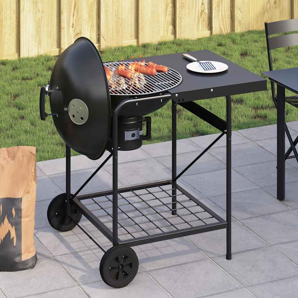 Vidaxx parrilla exterior con rueda negro 91 x 71 x 107 cm metal
