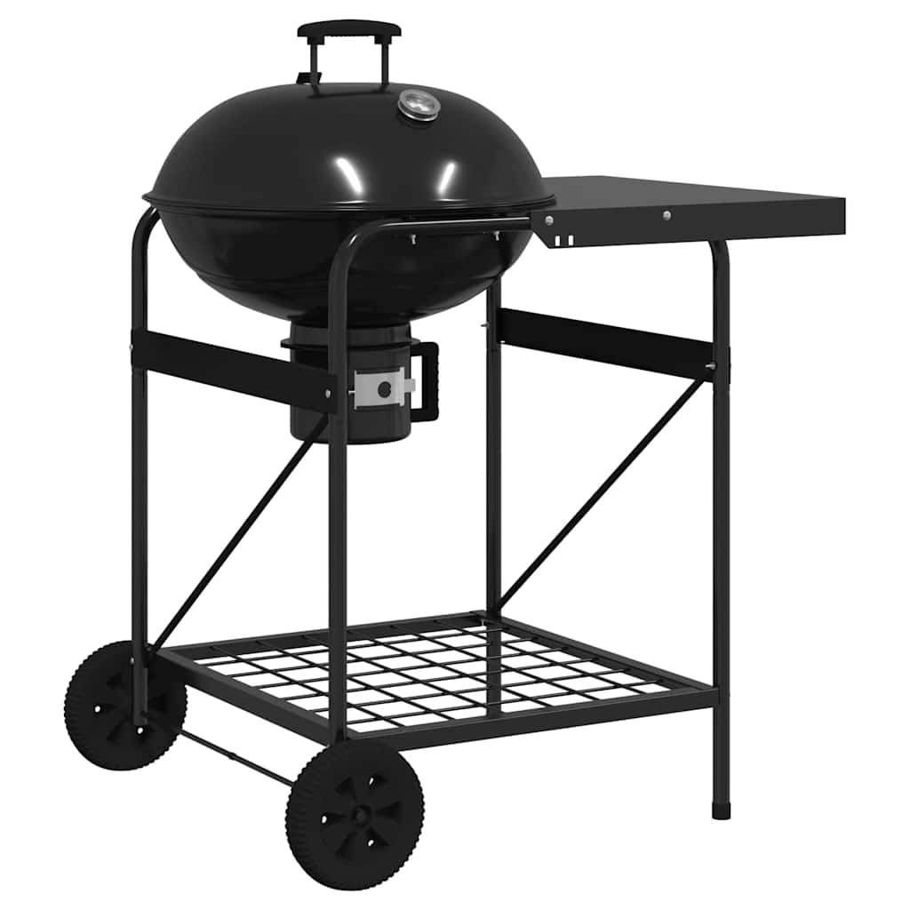 Vidaxx parrilla exterior con rueda negro 91 x 71 x 107 cm metal