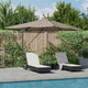 Ombrellone Vidaxx tortora 352 x 251 x 265 cm poliestere e alluminio