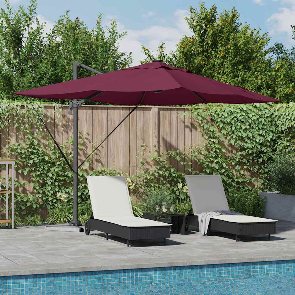 Ombrellone Vidaxx rosso bordeaux 352 x 251 x 265 cm poliestere e alluminio