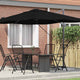 Ombrellone Vidaxx nero 351 x 250 x 260 cm poliestere e alluminio