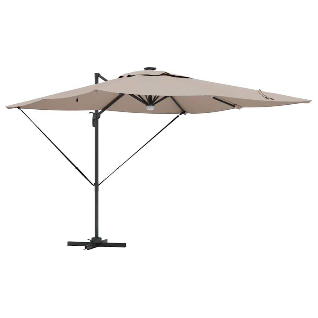 Vidaxl roma parasol taupe 286 x 284 x 270 cm aluminium en polyester