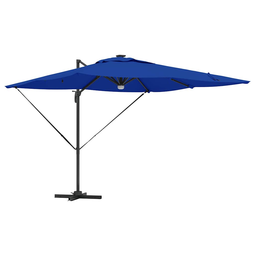 Vidaxl roma parasol blauw 286 x 284 x 270 cm aluminium en polyester