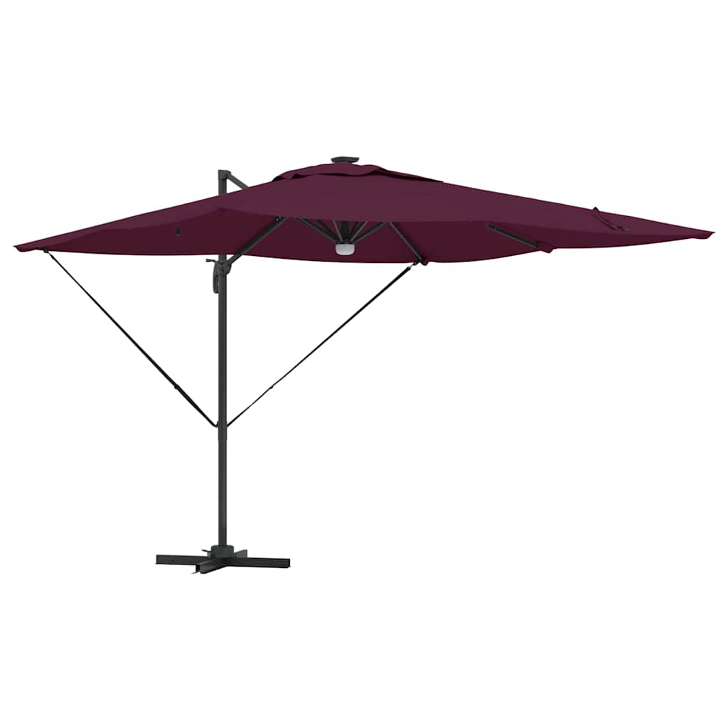 Vidaxl roma parasol rood 286 x 284 x 270 cm aluminium en polyester