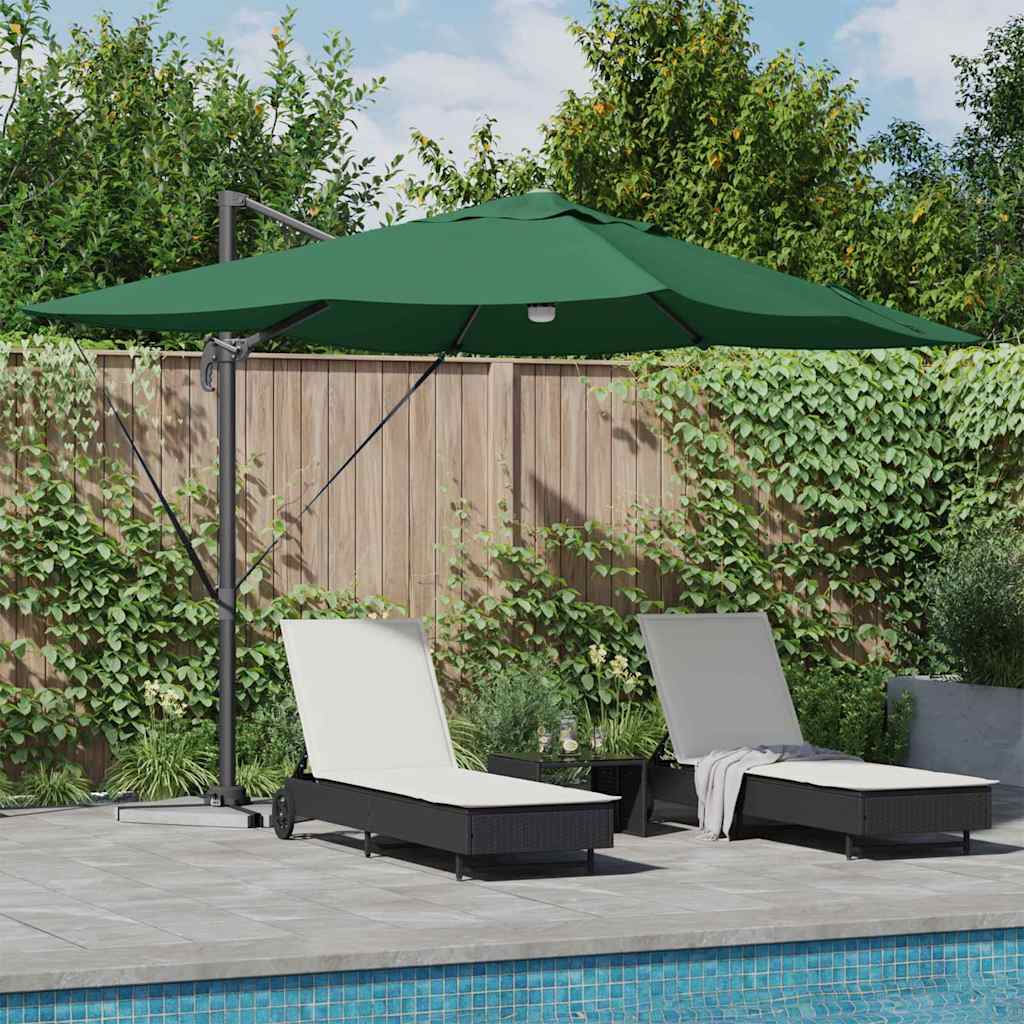 Ombrellone Vidaxx verde 351 x 250 x 253 cm poliestere e alluminio
