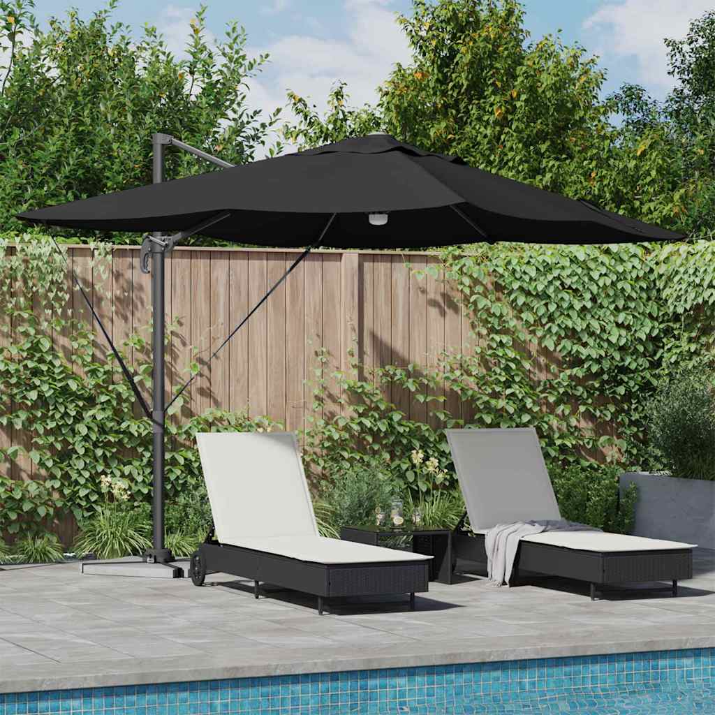 Ombrellone Vidaxx nero 351 x 250 x 253 cm poliestere e alluminio