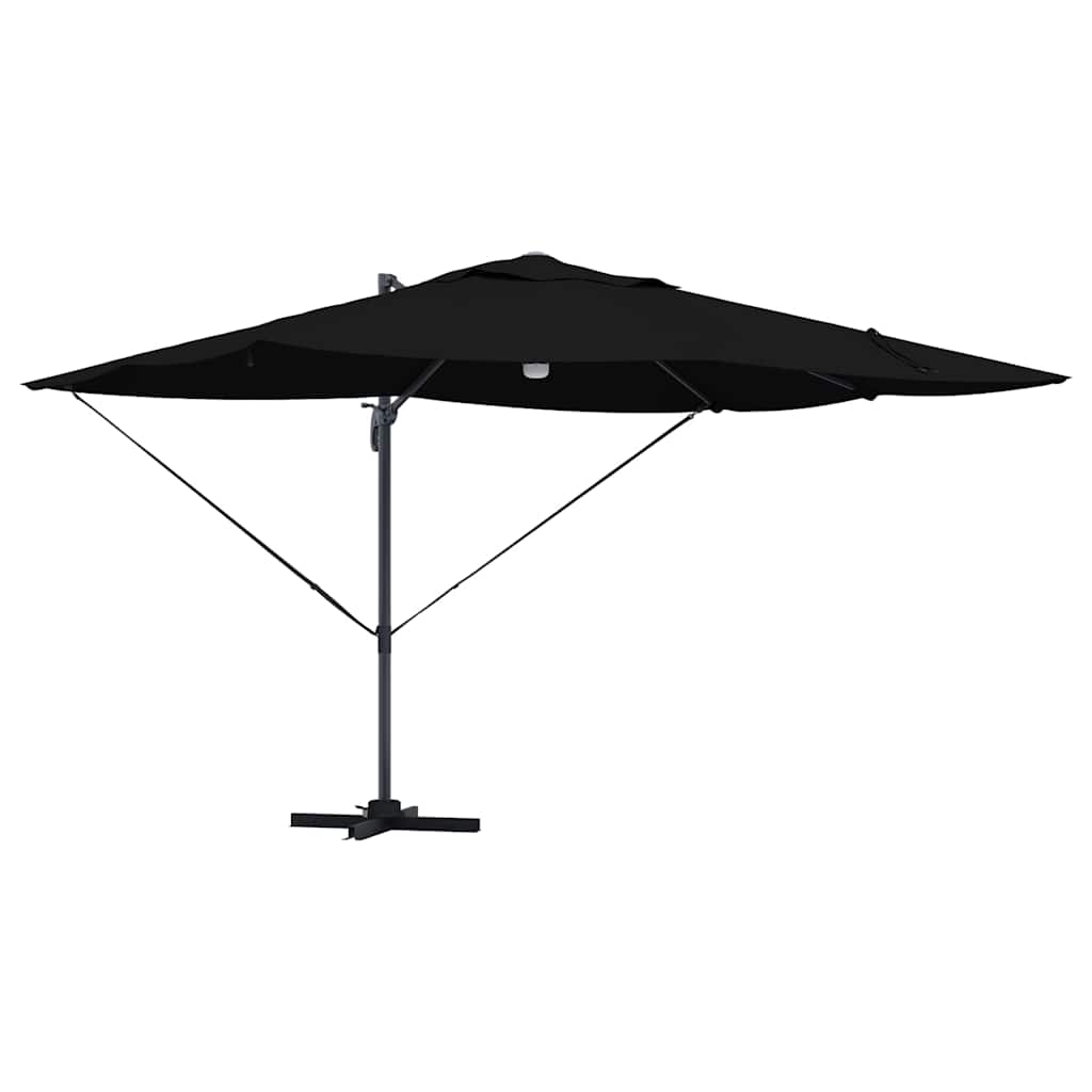 Ombrellone Vidaxx nero 351 x 250 x 253 cm poliestere e alluminio