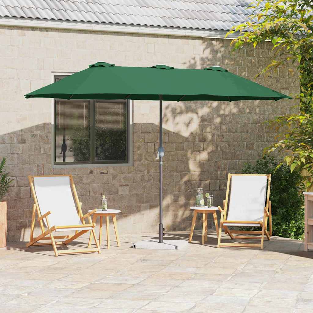 Sombrilla de jardín VidaXL verde 370 x 197 x 239 cm poliéster y aluminio