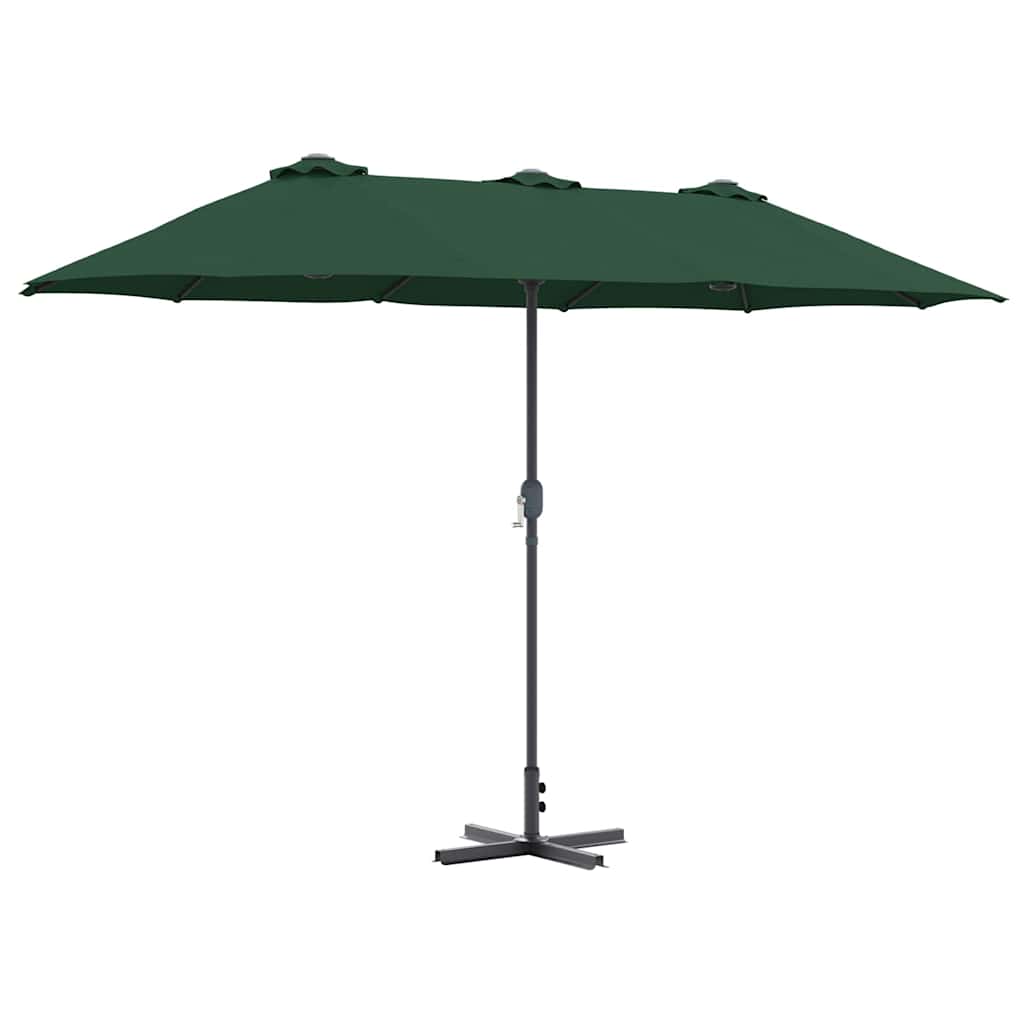 Sombrilla de jardín VidaXL verde 370 x 197 x 239 cm poliéster y aluminio