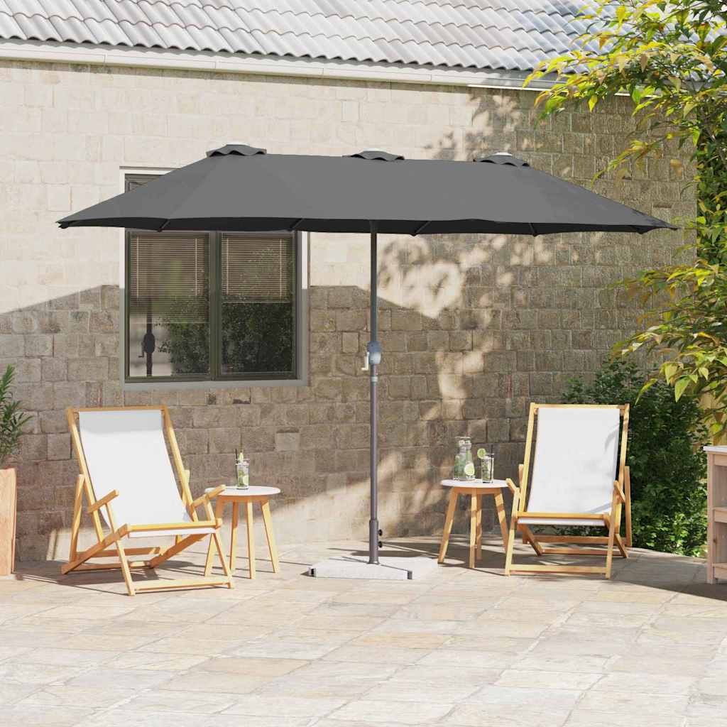 Sombrilla de jardín vidaxxl antracita 370 x 197 x 239 cm poliéster y aluminio