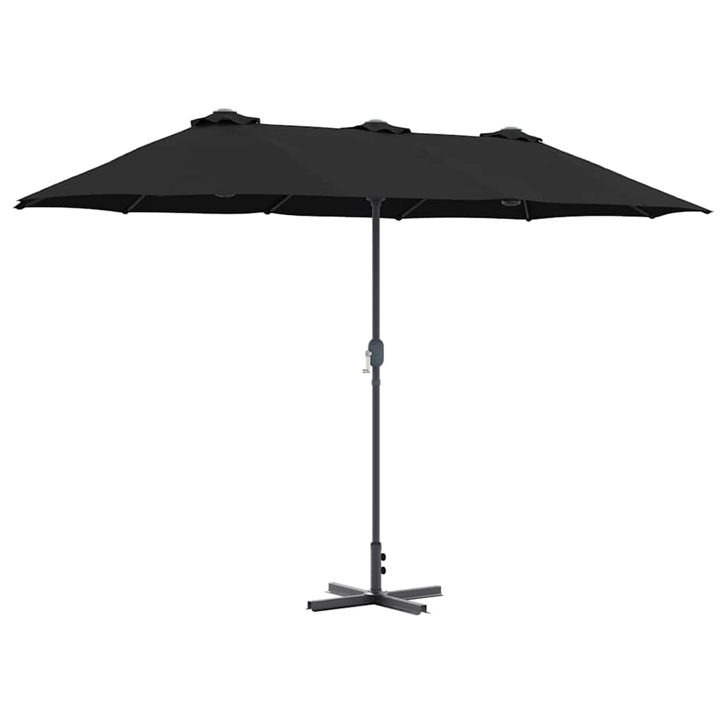 Ombrellone da giardino Vidaxx nero 370 x 197 x 239 cm poliestere e alluminio