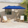 Vidaxxl sombrilla de jardín azul celeste 370 x 197 x 239 cm poliéster y aluminio