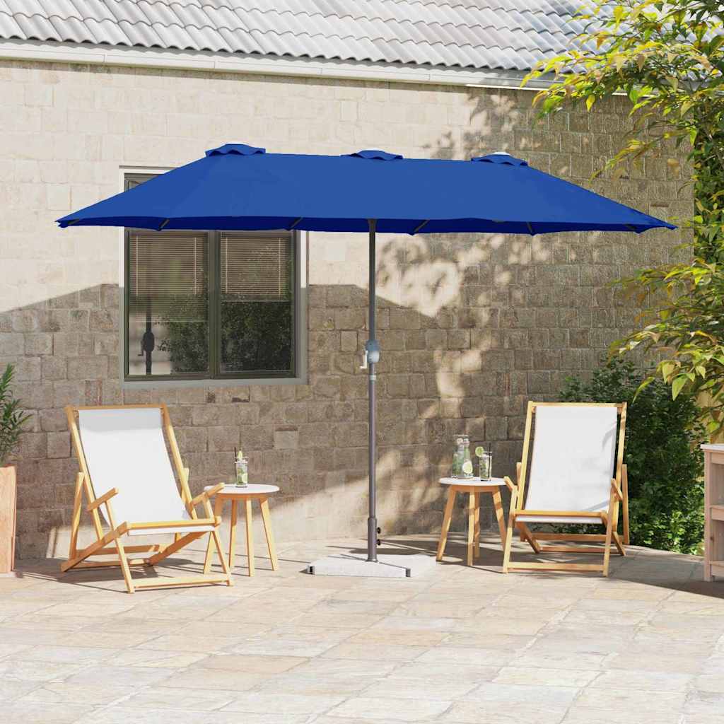Vidaxl tuinparasol azurblauw 370 x 197 x 239 cm polyester en aluminium