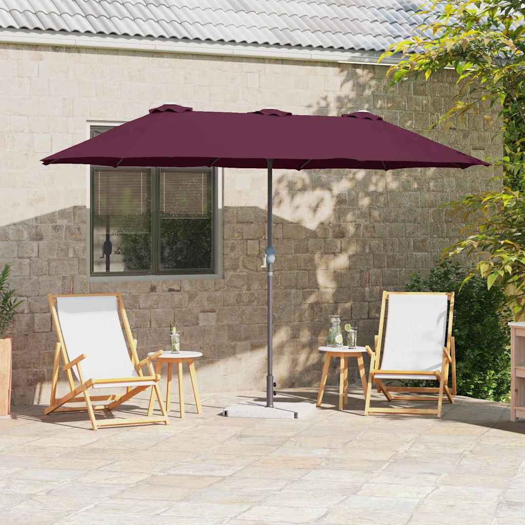 VidaXL sombrilla de jardín rojo burdeos 370 x 197 x 239 cm