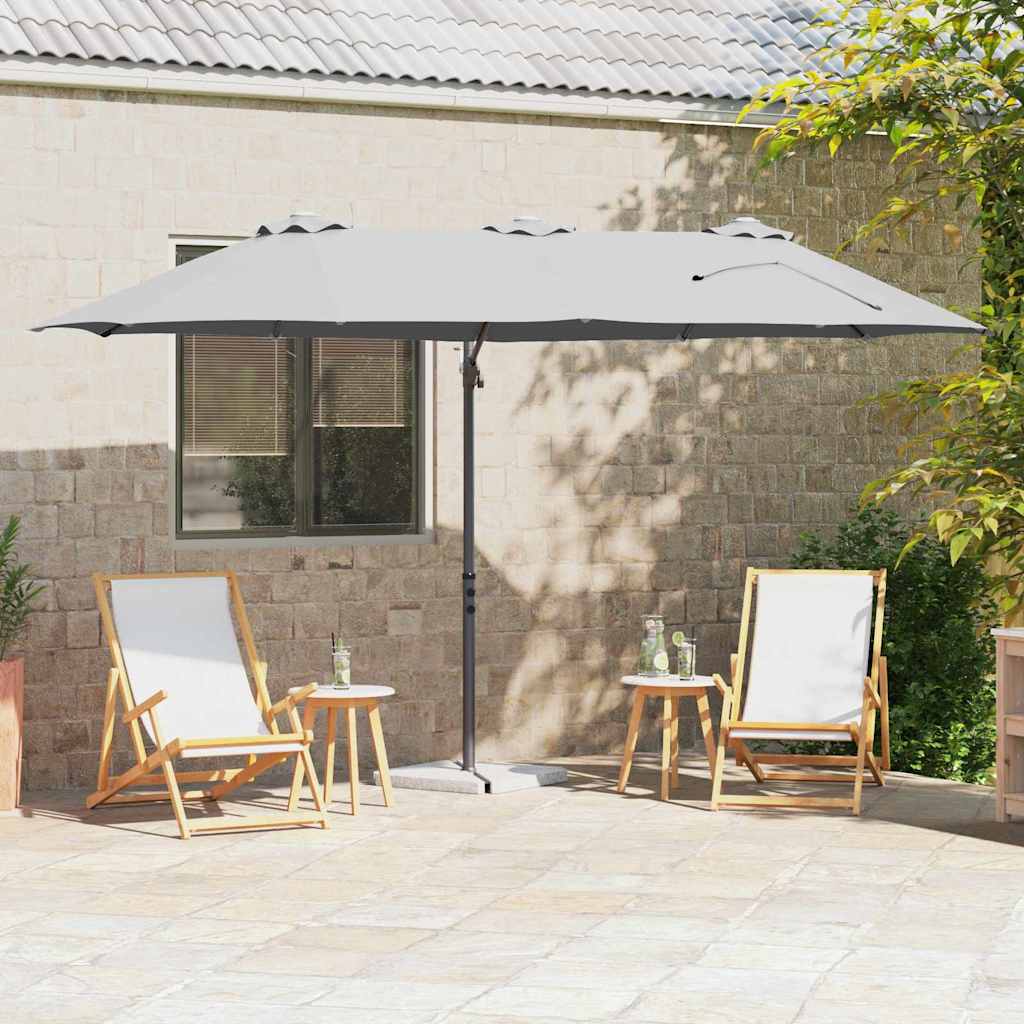 Ombrellone Vidaxx sabbia 372 x 198 x 243 cm poliestere e alluminio
