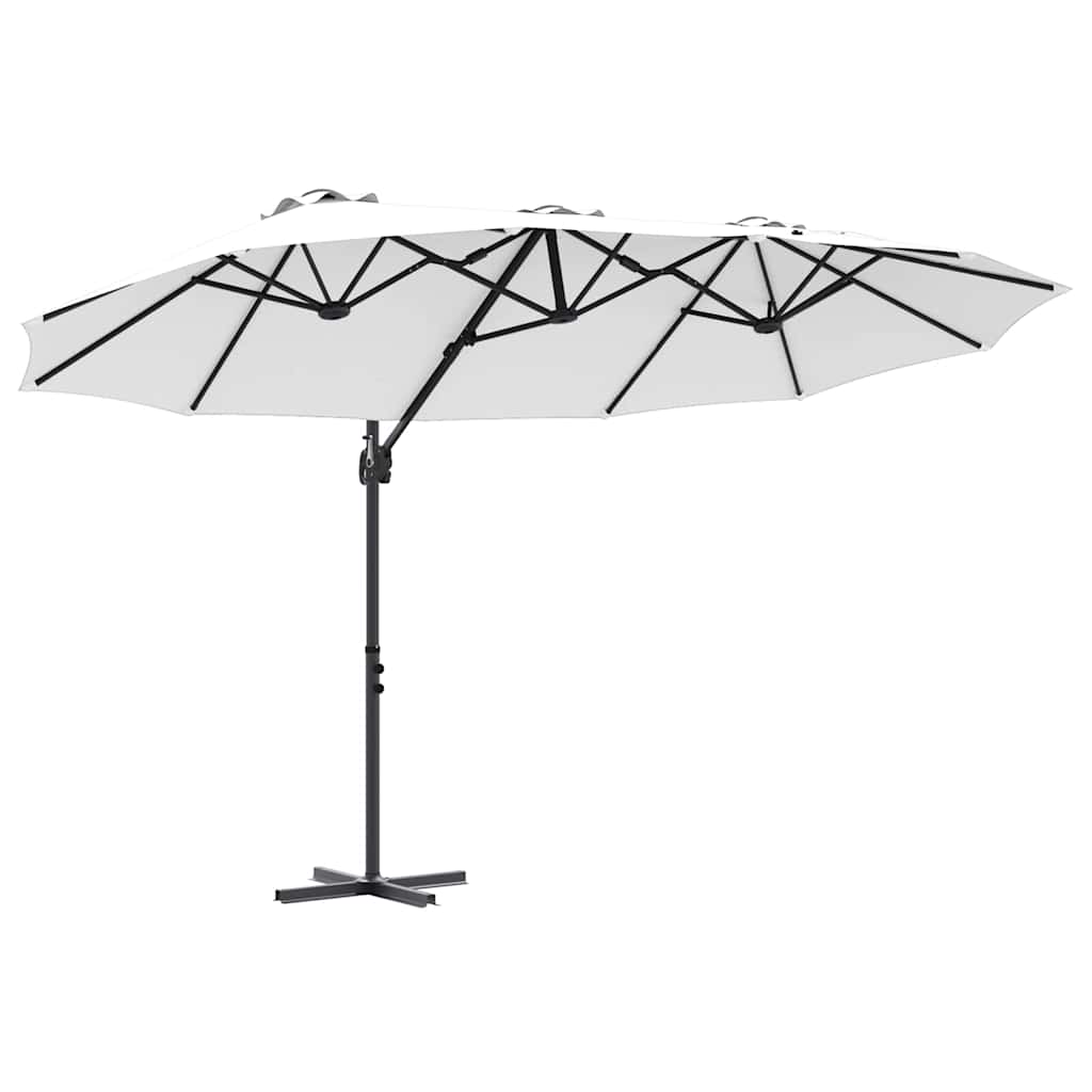 Ombrellone Vidaxx sabbia 372 x 198 x 243 cm poliestere e alluminio
