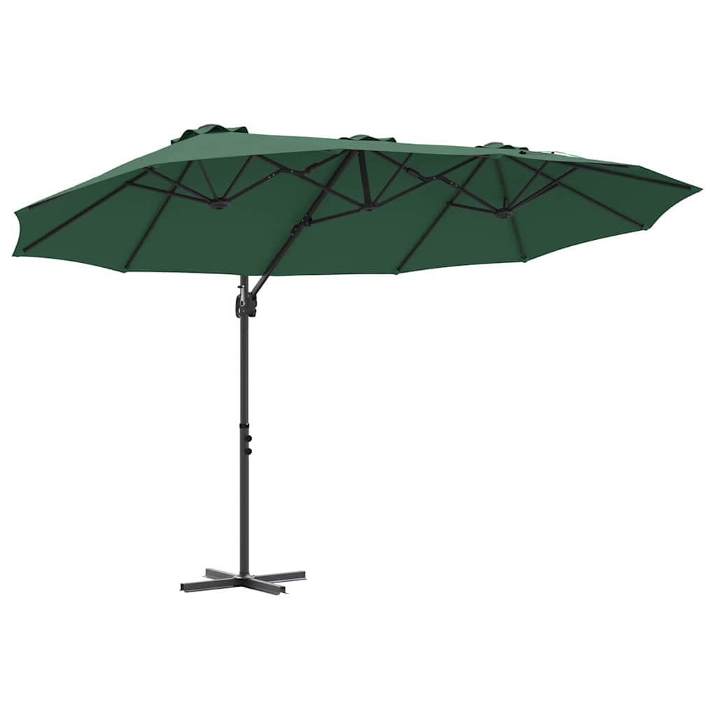 Vidaxl parasol groen 372 x 198 x 243 cm polyester en aluminium