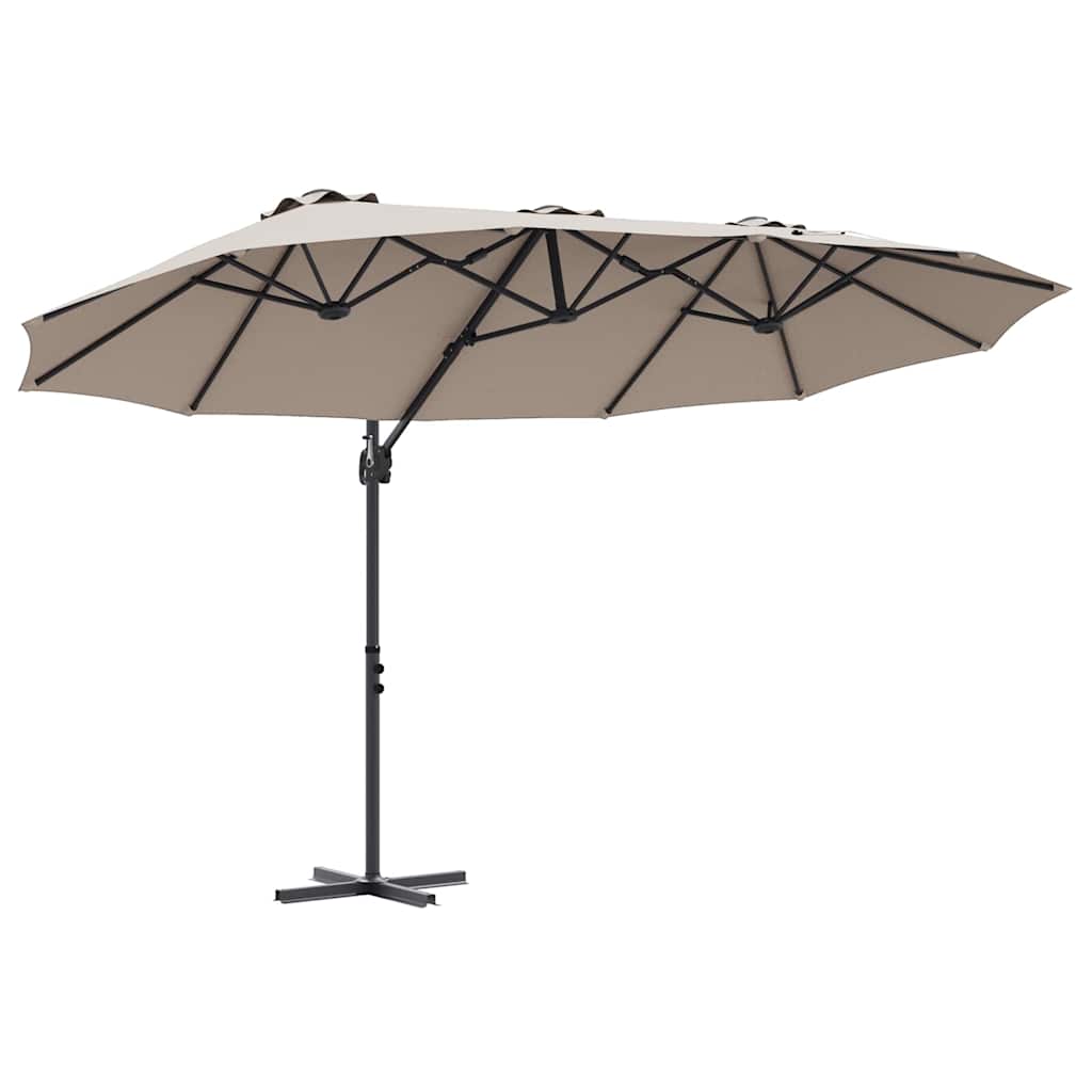 Ombrellone Vidaxx tortora 372 x 198 x 243 cm poliestere e alluminio
