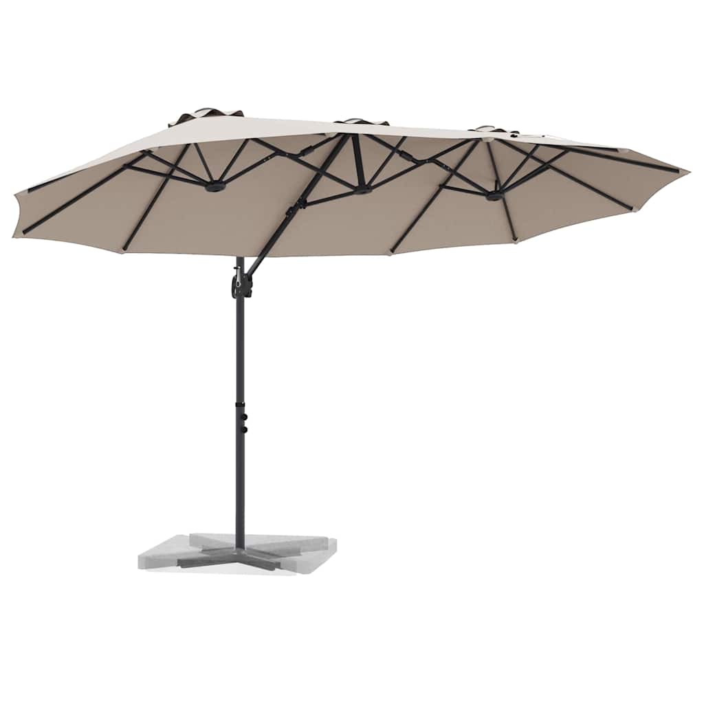 Ombrellone Vidaxx tortora 372 x 198 x 243 cm poliestere e alluminio