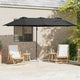 Ombrellone Vidaxx nero 372 x 198 x 243 cm poliestere e alluminio