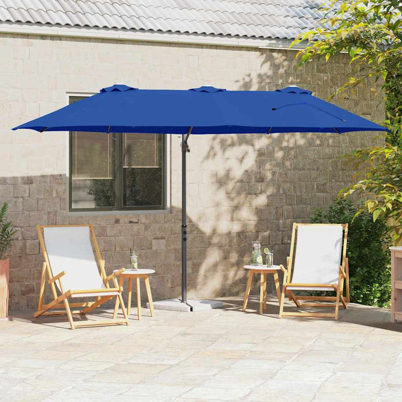 Ombrellone Vidaxx azzurro blu 372 x 198 x 243 cm poliestere e alluminio