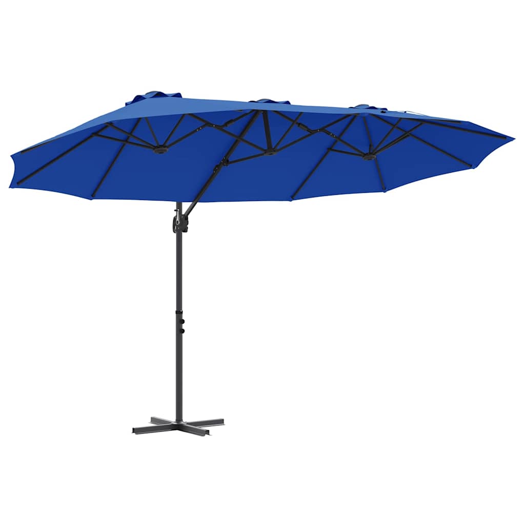 Ombrellone Vidaxx azzurro blu 372 x 198 x 243 cm poliestere e alluminio