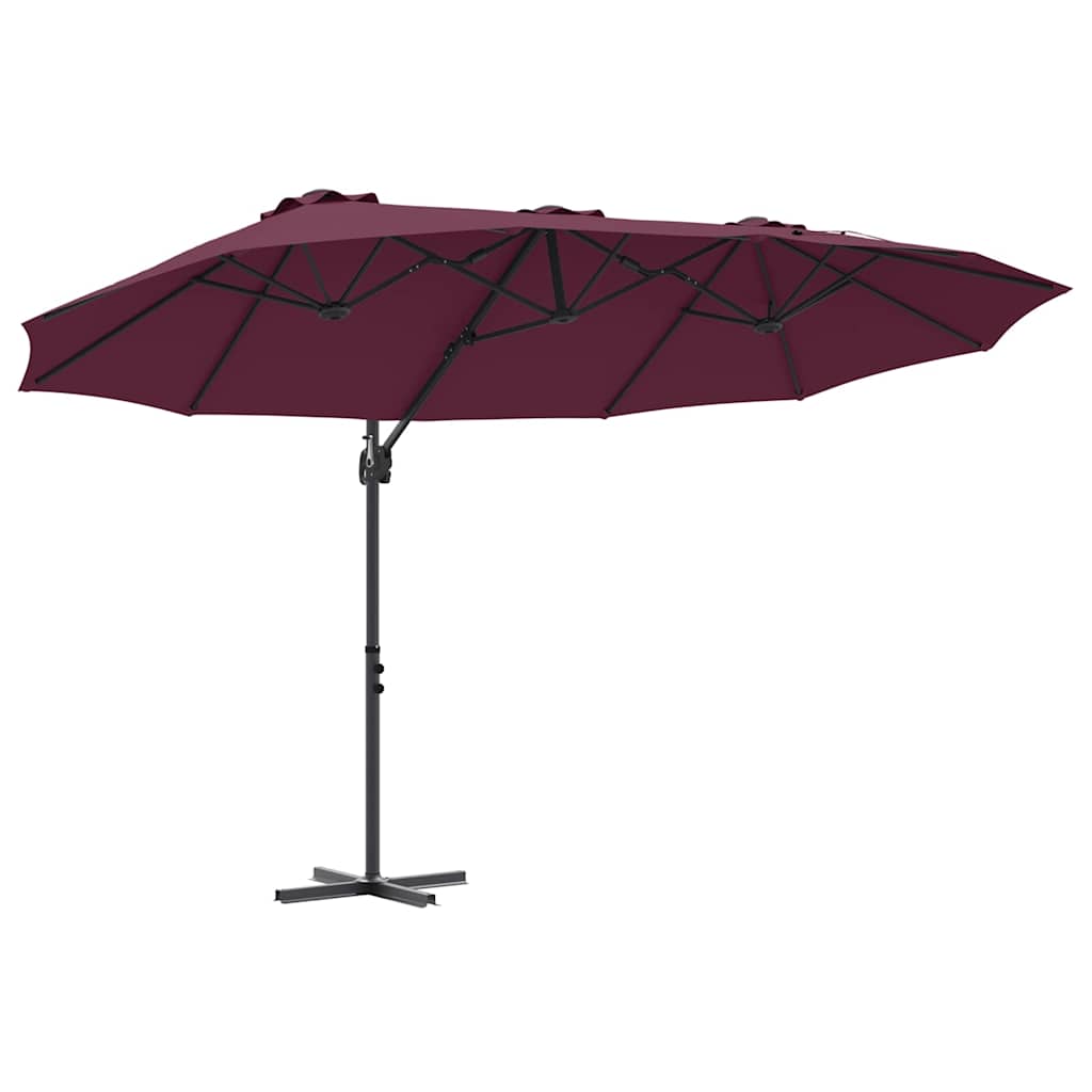 Vidaxl parasol bordeaux rood 372 x 198 x 243 cm polyester en aluminium