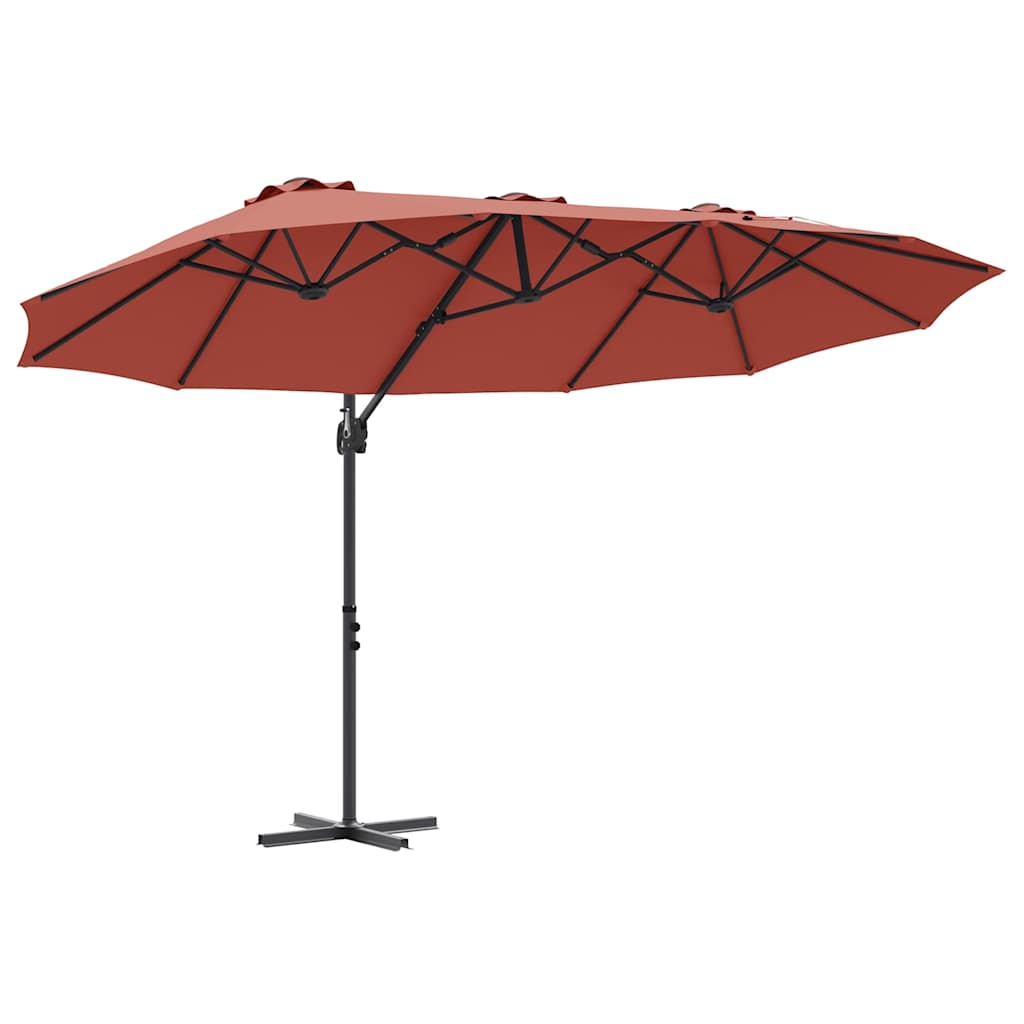 Vidaxl parasol terracotta 372 x 198 x 243 cm polyester en aluminium