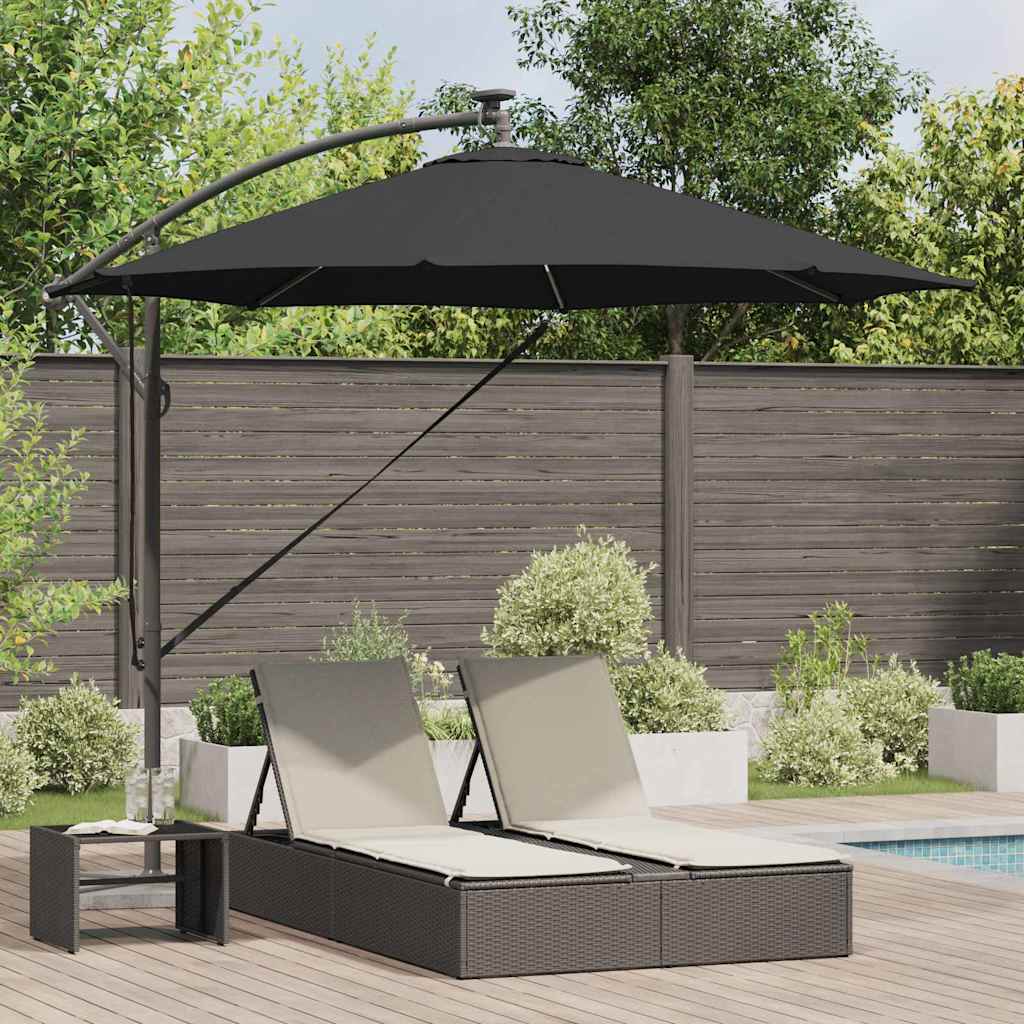 Ombrellone Vidaxx nero 294 x 294 x 248 cm poliestere e alluminio