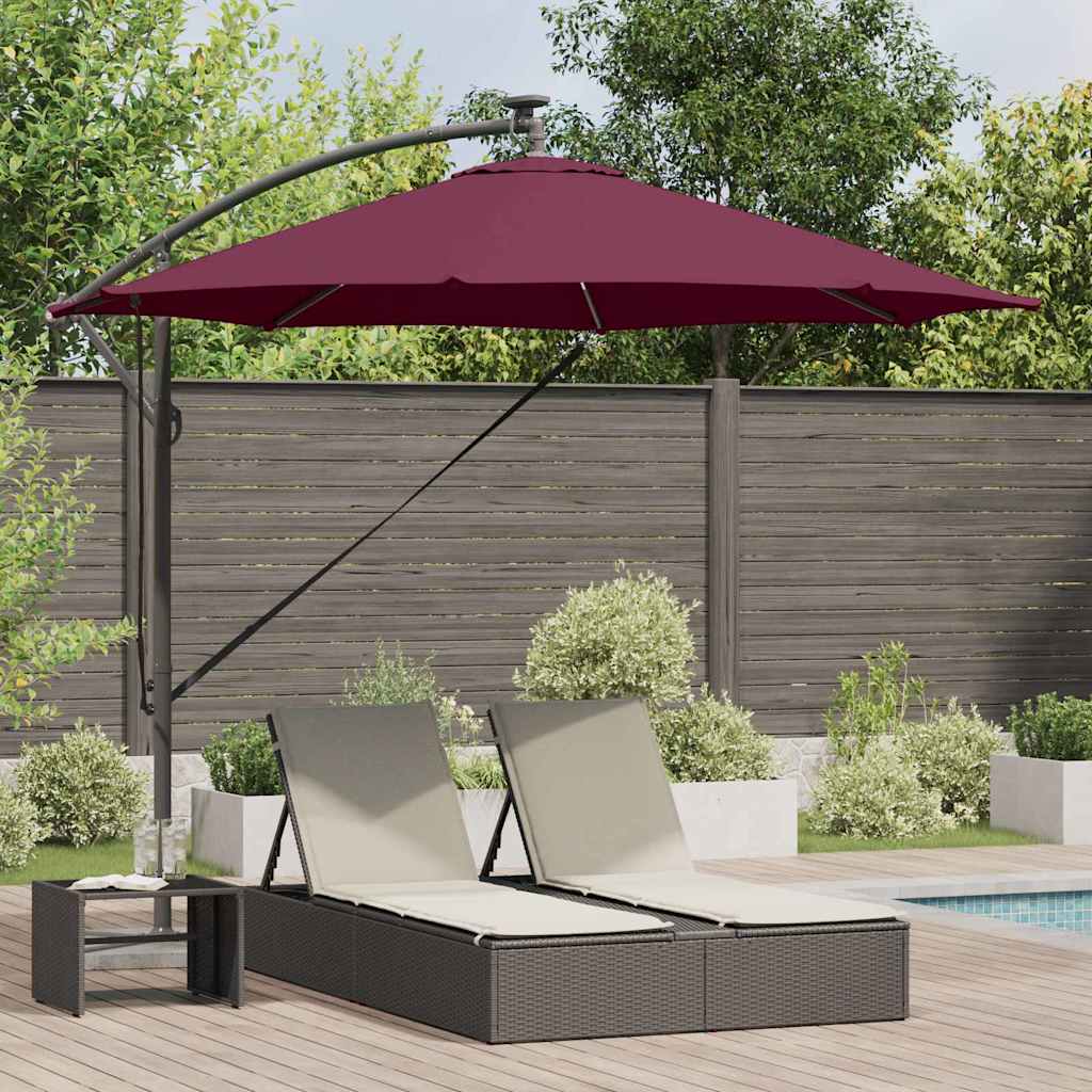 Ombrellone Vidaxx rosso bordeaux 294 x 294 x 248 cm poliestere e alluminio