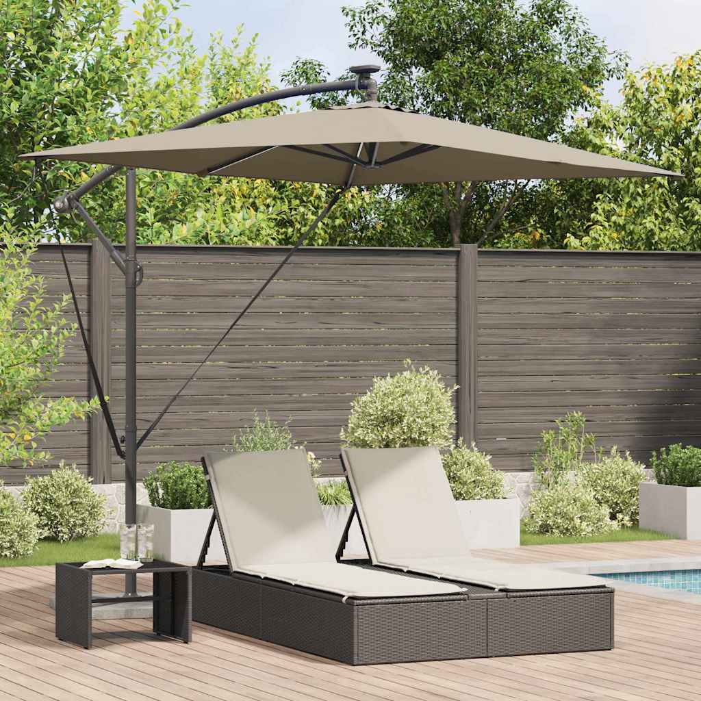 Ombrellone Vidaxx tortora 294 x 200 x 270 cm poliestere e alluminio