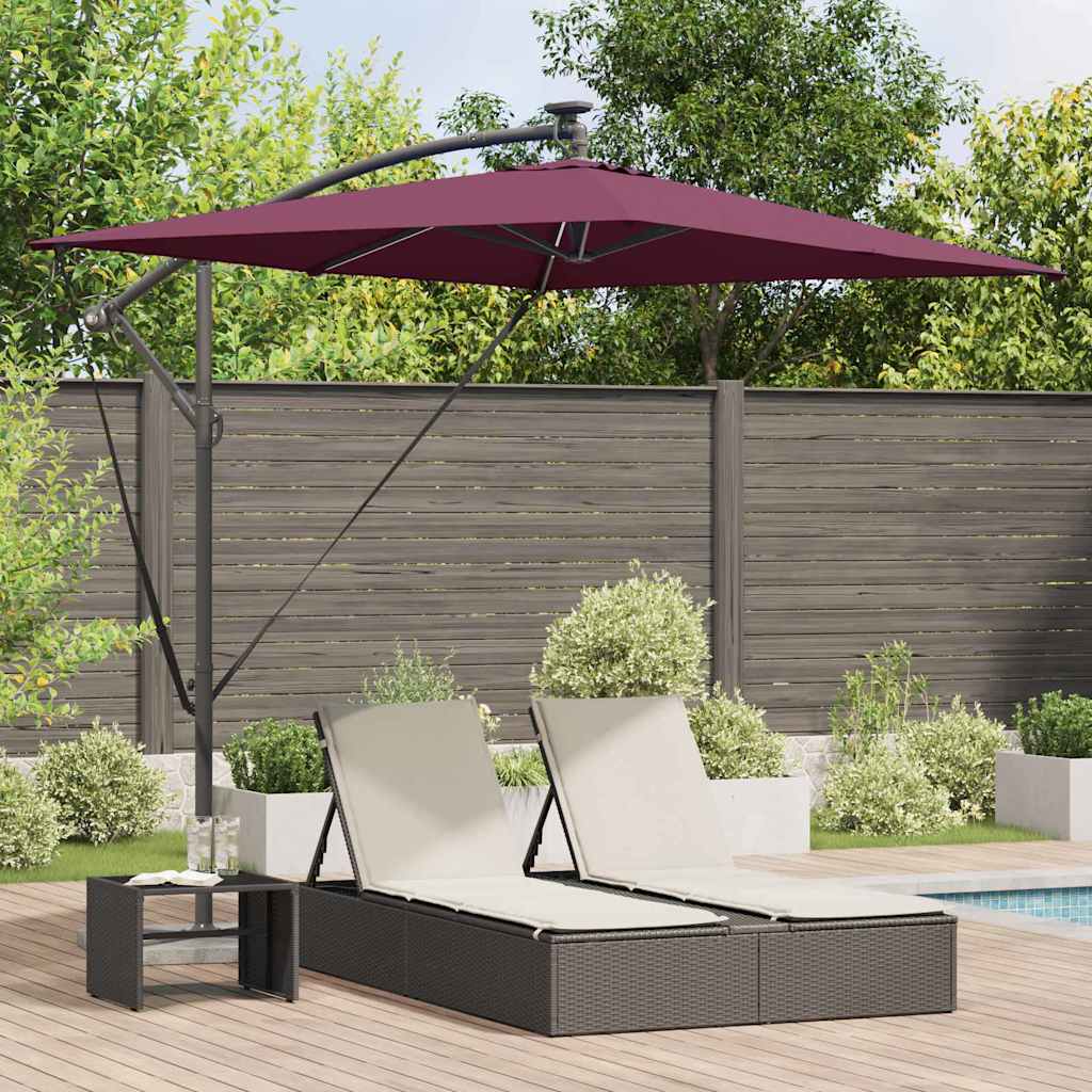 Ombrellone Vidaxx rosso bordeaux 294 x 200 x 270 cm poliestere e alluminio
