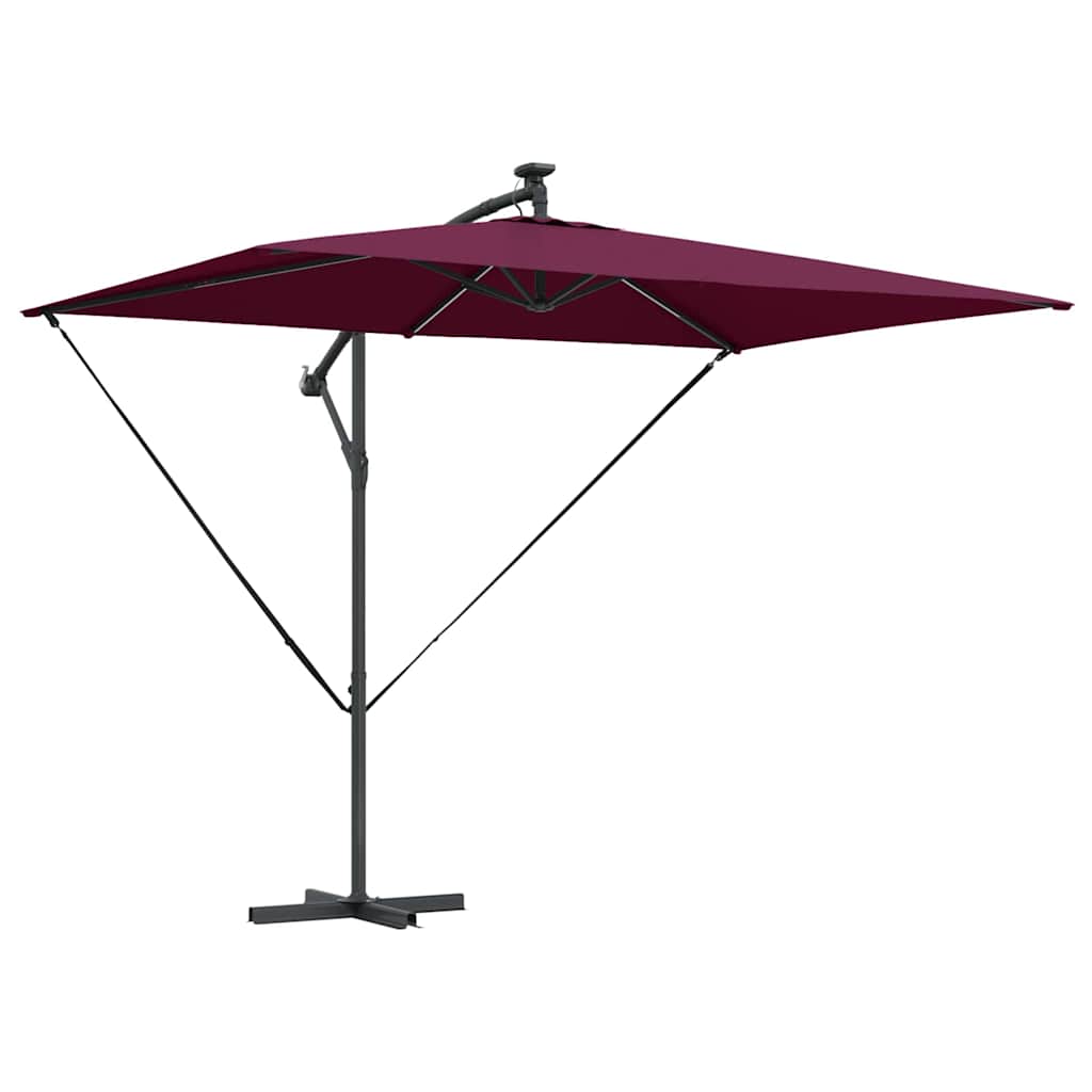 Ombrellone Vidaxx rosso bordeaux 294 x 200 x 270 cm poliestere e alluminio